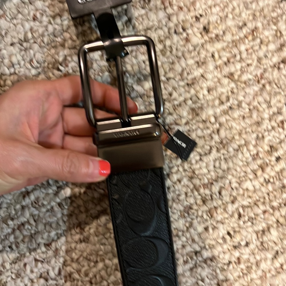 Coach Harness Buckle Cut To Size Reversible Belt, 38 Mm 55168 black - Picture 4 of 10